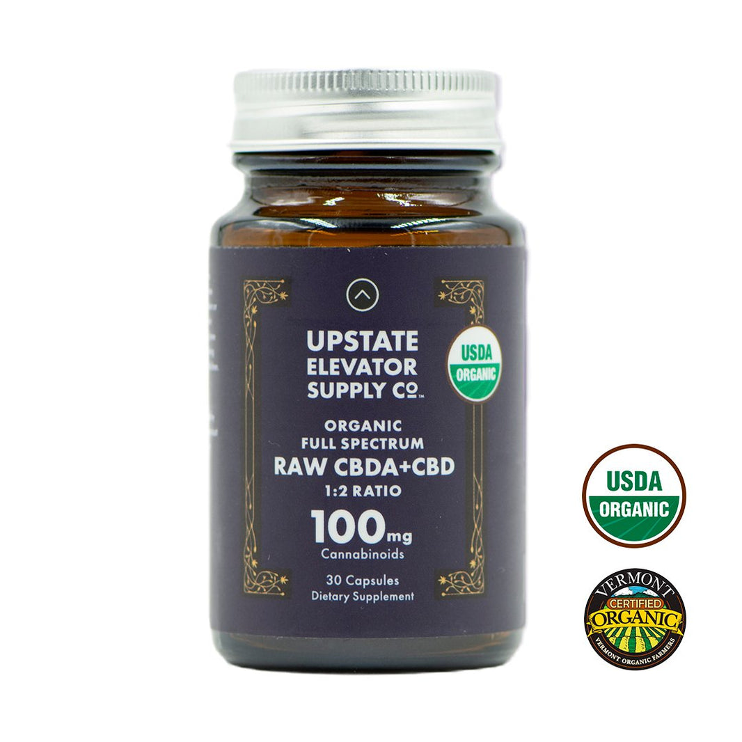 100mg Organic Full Spectrum Raw CBDA+CBD Capsules