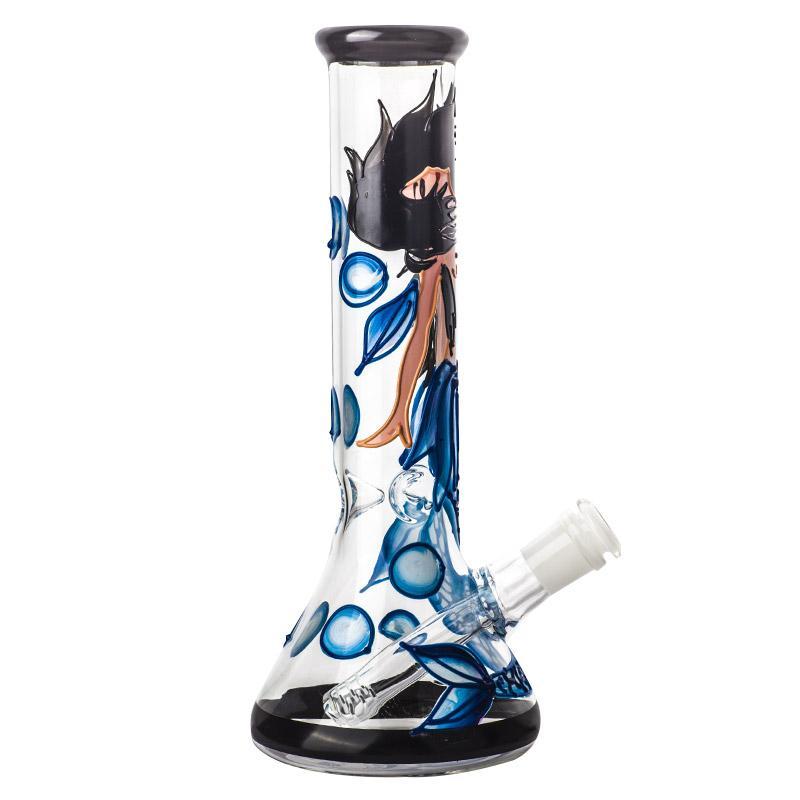 Beaker Bongs 10" Mermaid Pattern Beaker Glass Bong