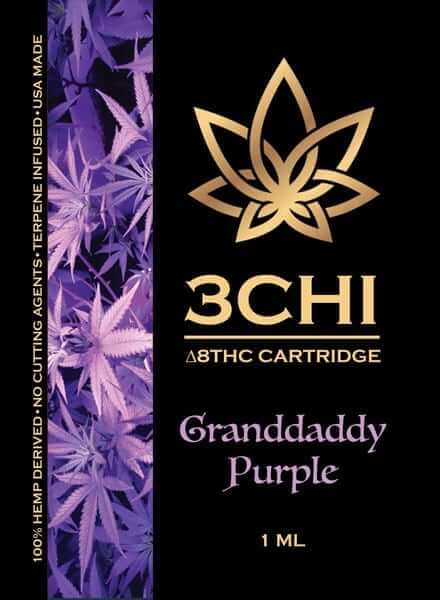 3Chi Delta 8 THC Vape Cartridge – Granddaddy Purple