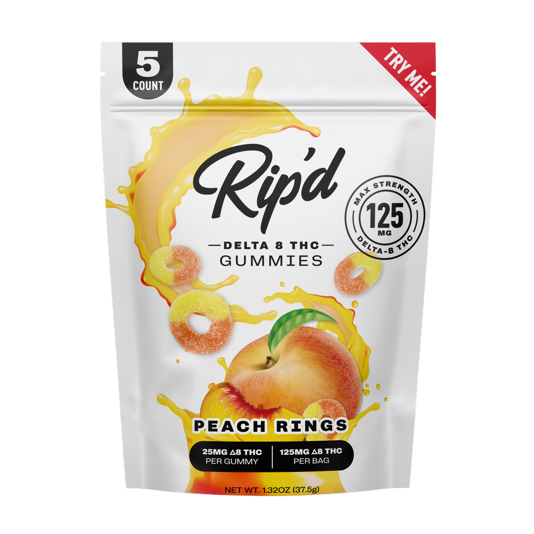 D8 GUMMIES 125MG 5CT PEACH RINGS