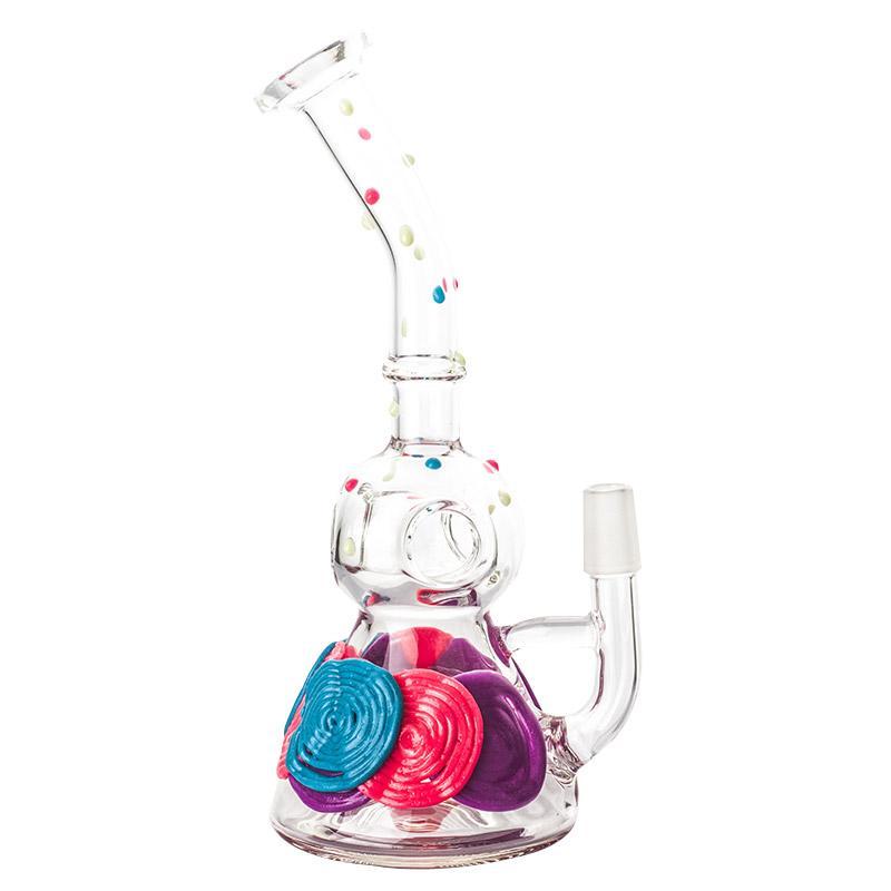 Bongs 8" Clear Glass Honeycomb Perc Bong