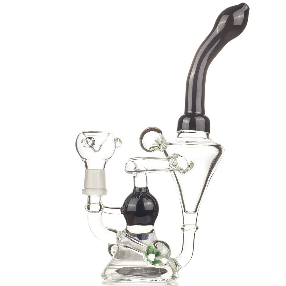 Bongs 8" Heady Flower Pendant Recycler Dab Rig