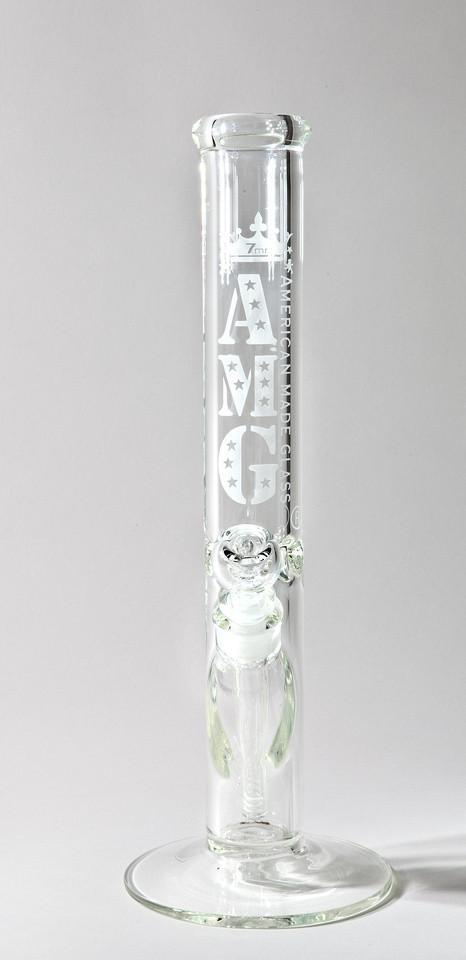 Water Pipes AMG Glass- 7mm Thick Straight Tube Bong 15'' or 18''
