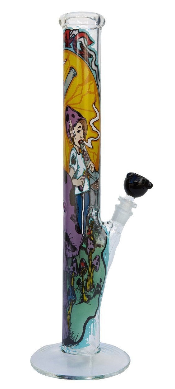 Water Pipes AMG Glass - Mushroom Elves Straight Tube 18''
