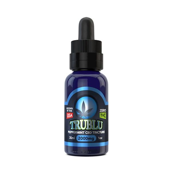 CBD Tinctures Blue Moon Hemp - CBD Tincture - Tru Blu Peppermint - 2000mg