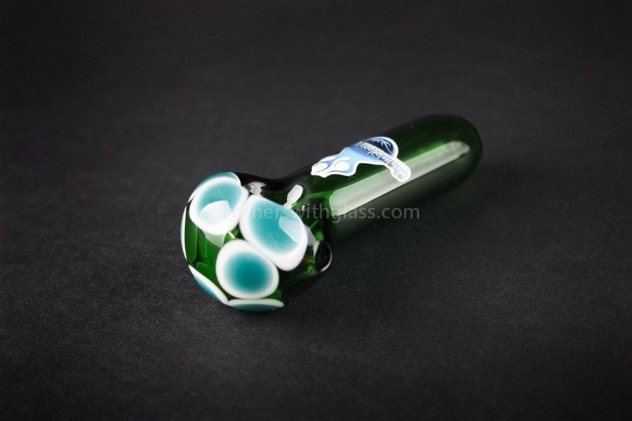 Hand pipe Chameleon Glass Double Dot Hand Pipe - Green