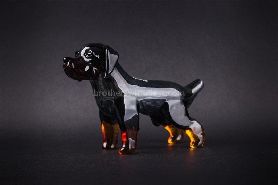 Hand pipe Chameleon Glass Cujo Rottweiler Dog Hand Pipe
