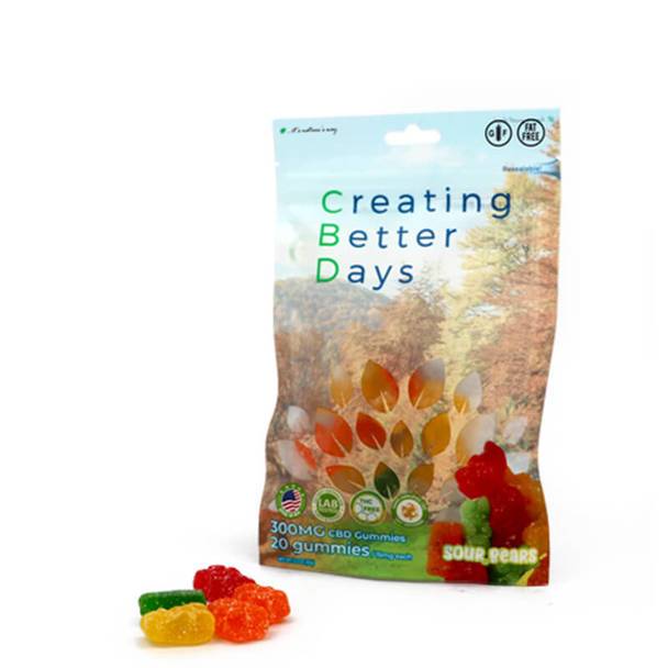 CBD Edibles Creating Better Days - CBD Edible - Sour Bears Gummies - 20pc-15mg