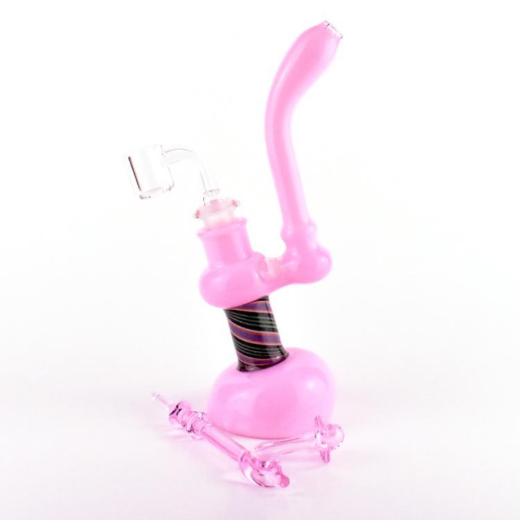 dab rigs USA MADE Pink Dab Rig Bubbler Bong with Quartz Banger, Cap and Tool