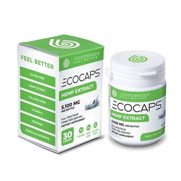 CBD Capsules Eco Sciences - CBD Capsule - ECOCAPS 30 Count - 30mg