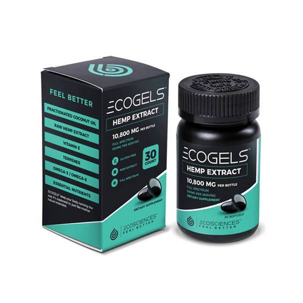 CBD Capsules Eco Sciences - CBD Soft Gel - ECOGELS 30 Count - 25mg