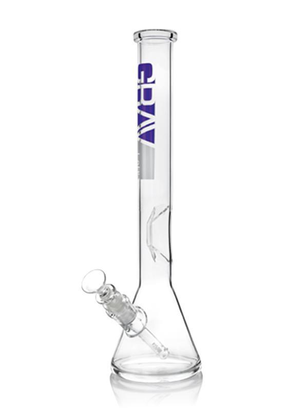 Water Pipes Grav - Beaker Tube with Geometric Ice Pinch 16''