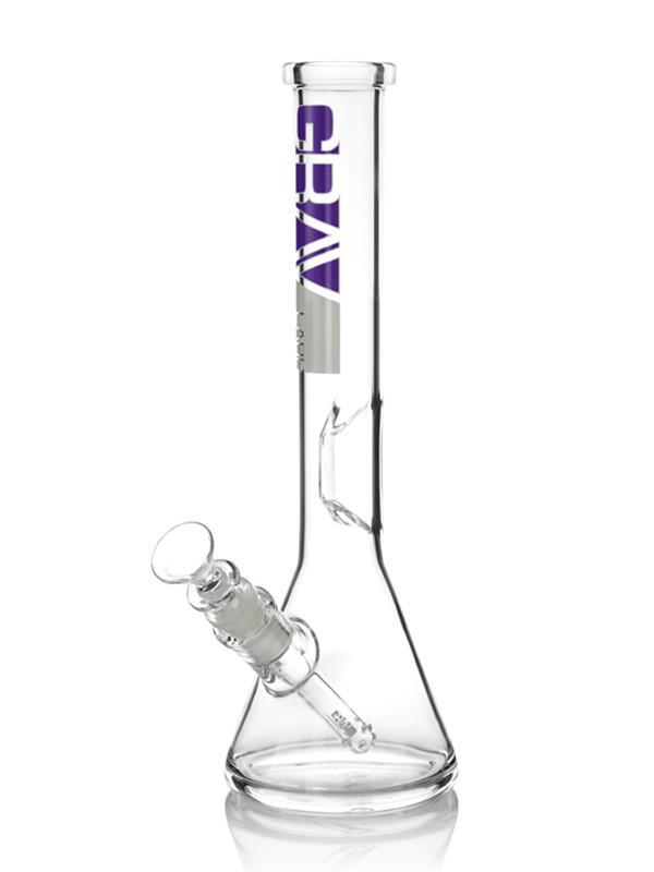 Water Pipes Grav - Beaker Tube with Geometric Ice Pinch 12''