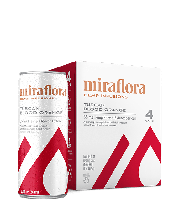 Cbd drinks Miraflora hemp infusions sparkling beverage - Blood Orange