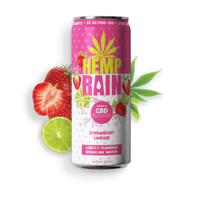 CBD for pets HEMP RAIN™ Strawberry Limeade Lightly Flavored Sparkling CBD Water