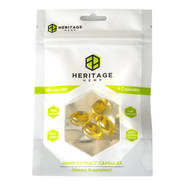 CBD Capsules Heritage Hemp - CBD Soft Gels - 4 Count - 25mg