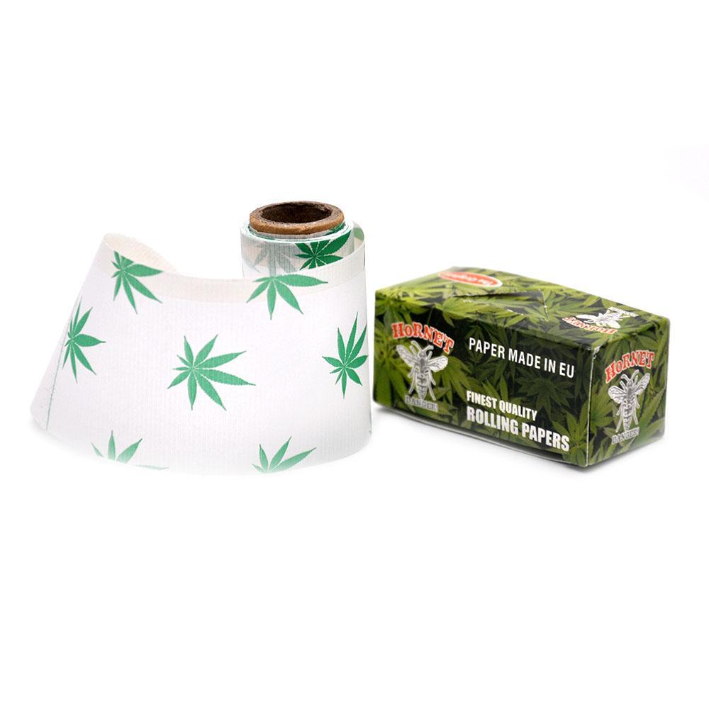 rolling tray Hornet 5m Hempleaf Pattern Natural Rolling Paper 5 Rolls