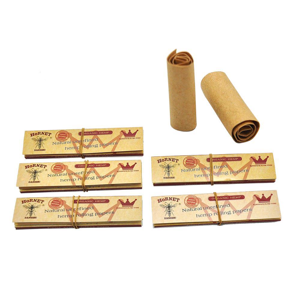 rolling tray Hornet Kingsize Brown Unrefined Hemp Rolling Paper 5 Booklets