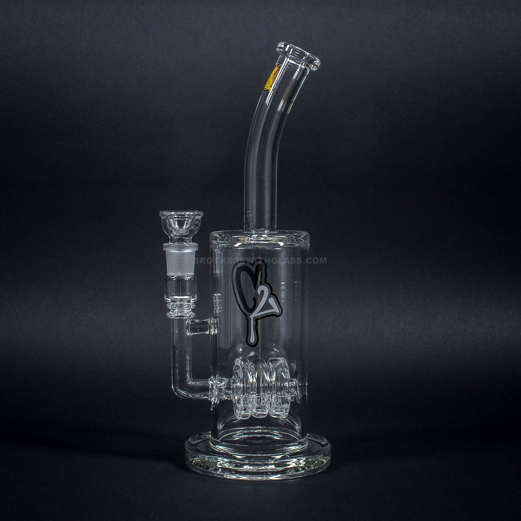Bongs C2 Custom Creations Triple Barrel Bent Neck Bong