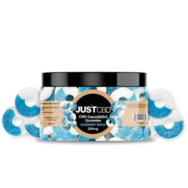 CBD Edibles JustCBD - CBD Edible - Blue Raspberry Gummy Rings - 10mg