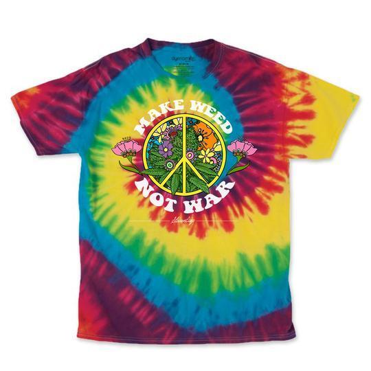 t-shirts Men's Make Weed Not War Tie Dye