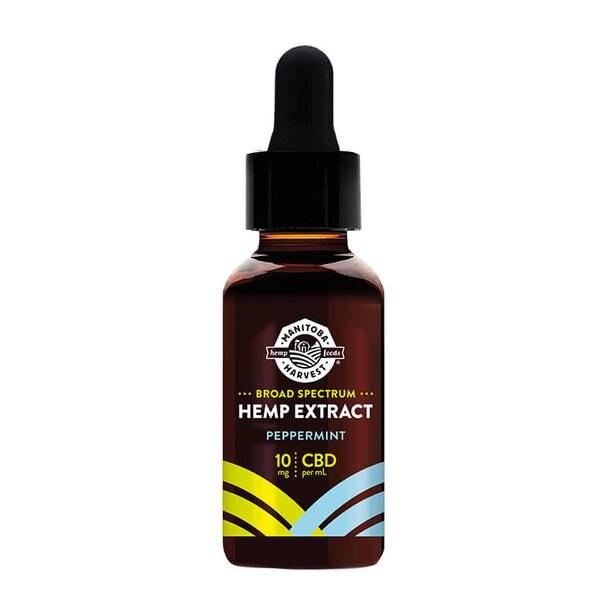 CBD Tinctures Manitoba Harvest - CBD Tincture - Peppermint Broad Spectrum Hemp Extract Drops - 300mg