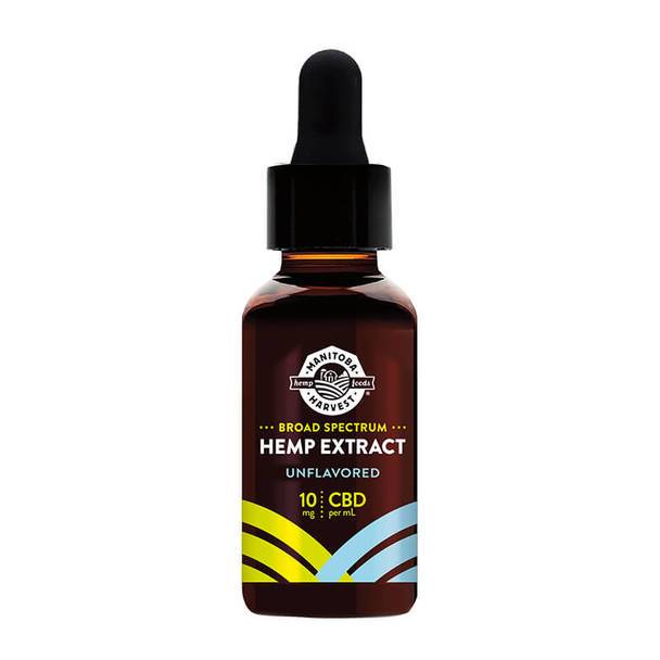 CBD Tinctures Manitoba Harvest - CBD Tincture - Unflavored Broad Spectrum Hemp Extract Drops - 300mg