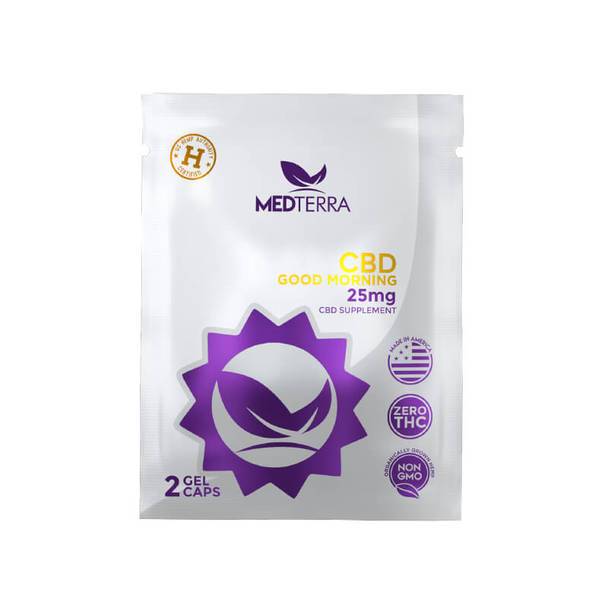 CBD Capsules Medterra - CBD Gel Caps - Good Morning Capsules On The Go Packs - 25mg