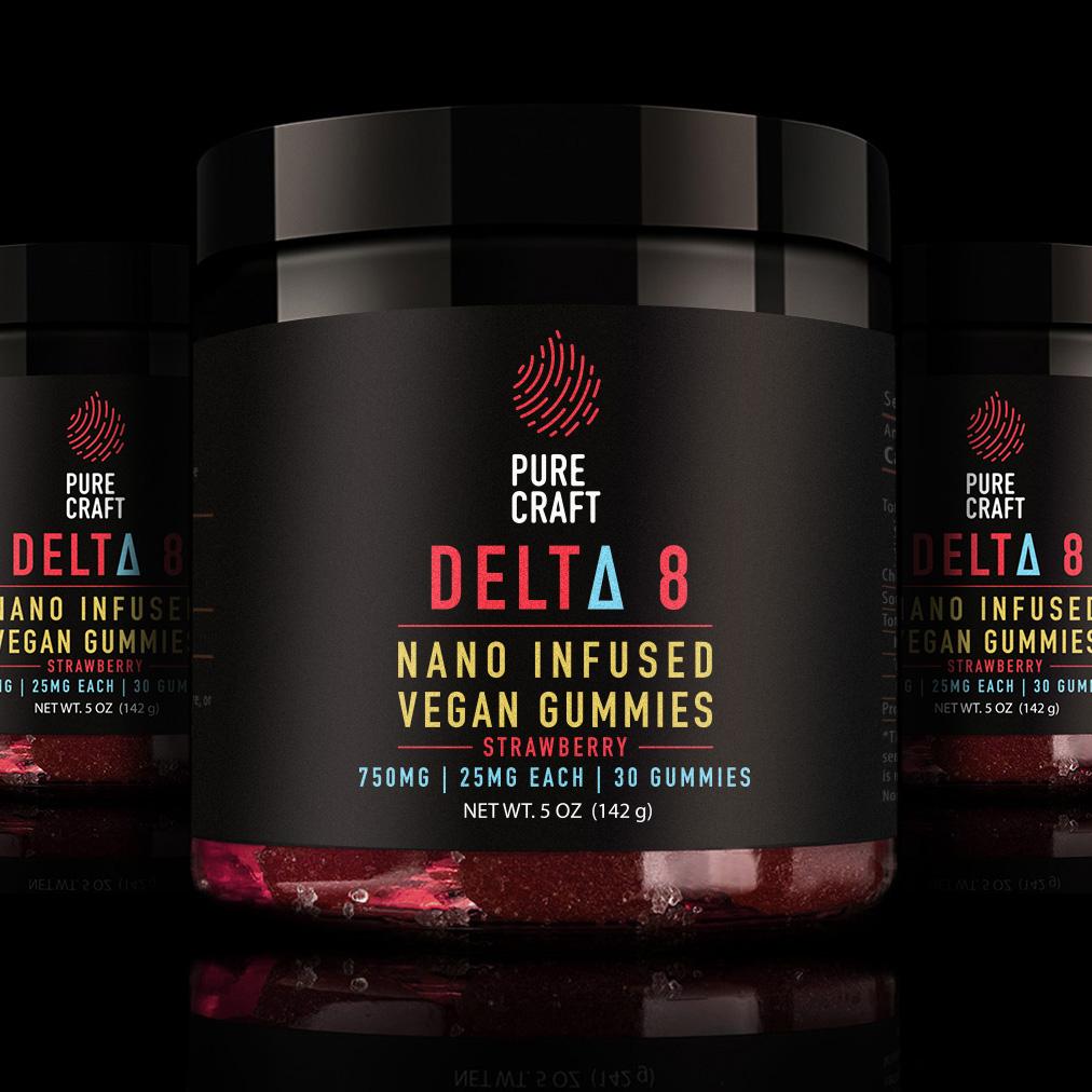 NANO DELTA 8 INFUSED STRAWBERRY VEGAN GUMMIES 3-PACK