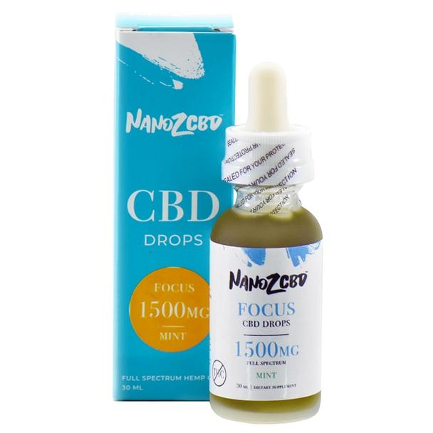 CBD Tinctures Nano Z CBD - CBD Tincture - Full Spectrum Mint Focus Drops - 1500mg