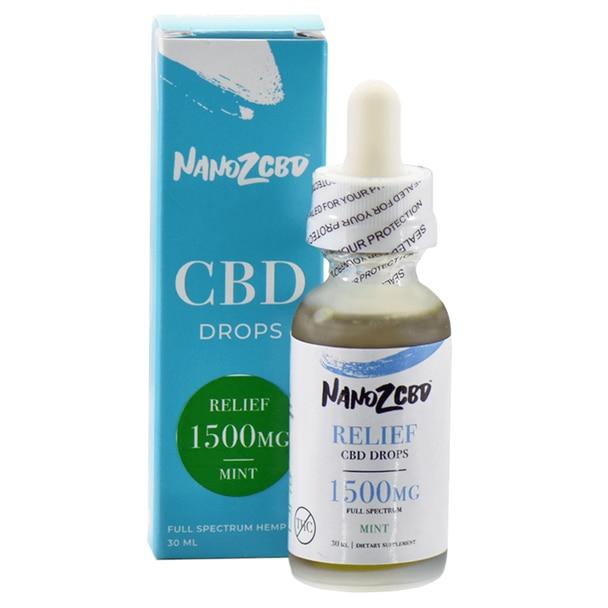 CBD Tinctures Nano Z CBD - CBD Tincture - Full Spectrum Mint Relief Drops - 1500mg