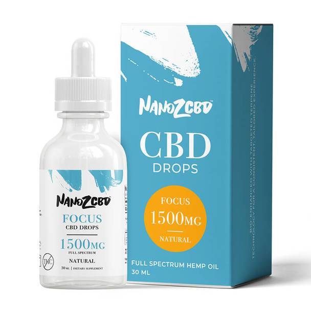 CBD Tinctures Nano Z CBD - CBD Tincture - Full Spectrum Natural Focus Drops - 1500mg
