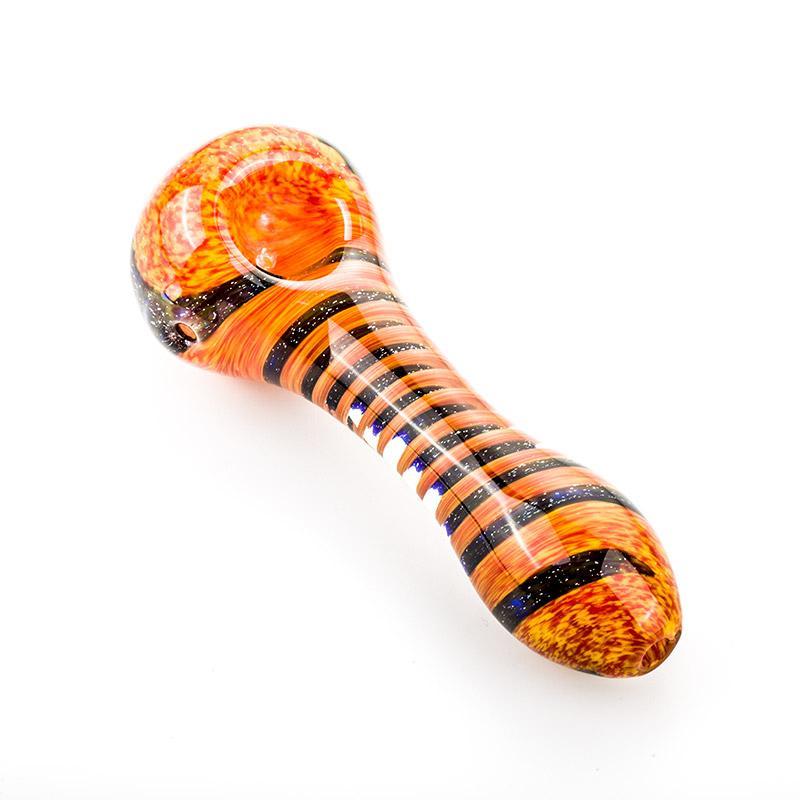 glass pipes Orange Spiral Pattern Glass Pipe