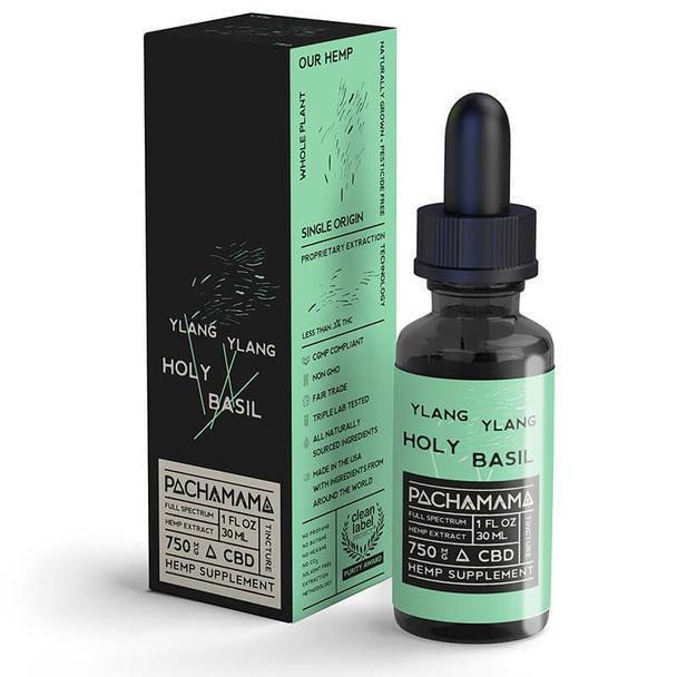 CBD Tinctures Pachamama - CBD Tincture - Ylang Ylang Holy Basil - 750mg-1750mg
