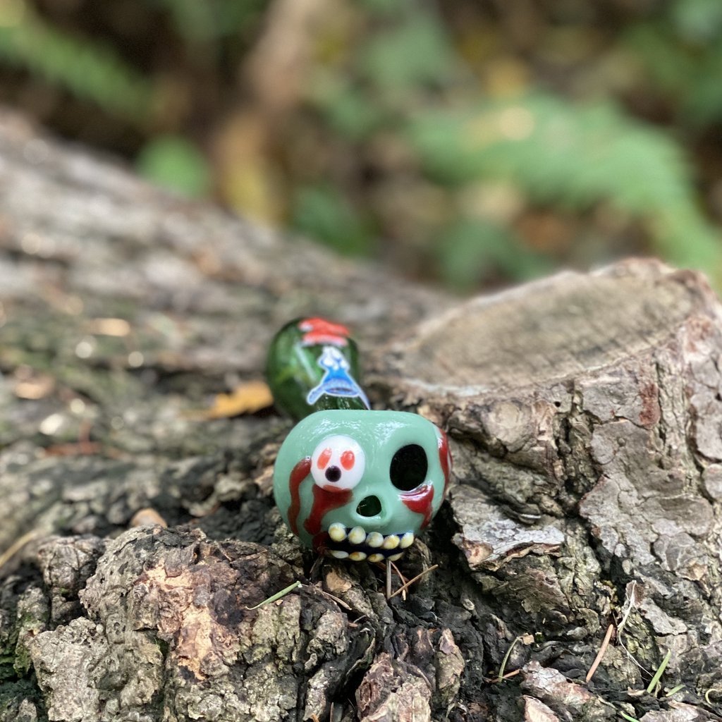 Hand pipe Chameleon Glass Zombie Brains Hand Pipe - Steamroller Style