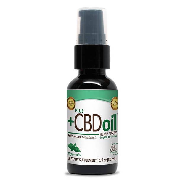 CBD Oil PlusCBD Oil - CBD Tincture Spray - EVOO Peppermint - 100mg-500mg