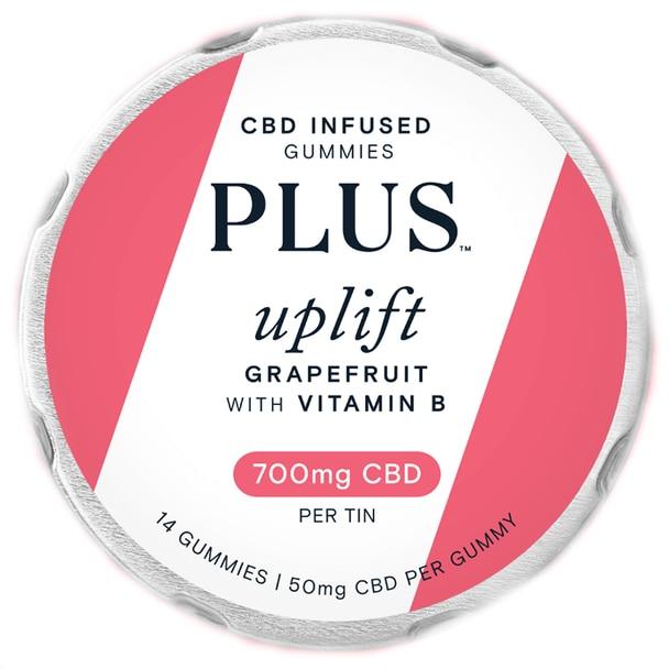 CBD Edibles Plus CBD - CBD Edible - Uplift Grapefruit w/Vitamin B Gummies - 50mg