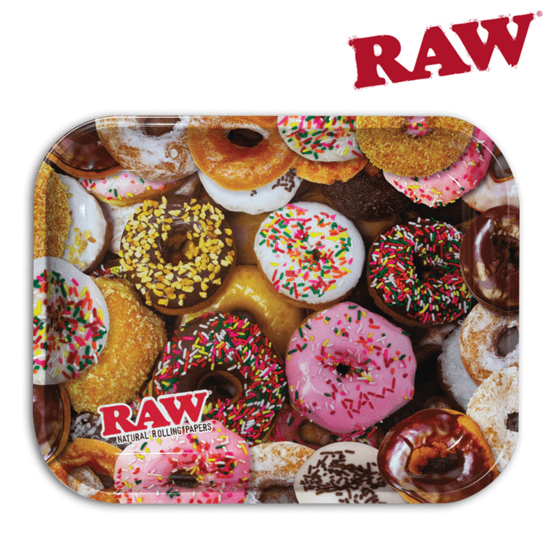 Special offer RAW Metal Rolling Tray, Donut, Size Large