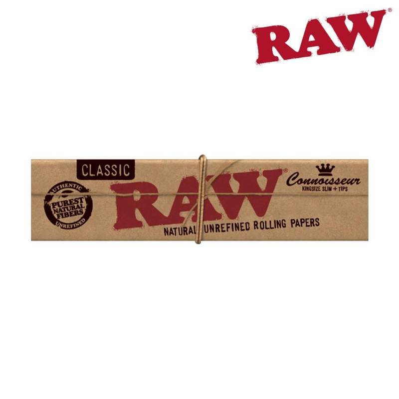 Rolling papers RAW Connoisseur King Size, Natural Rolling Papers, Tips Included