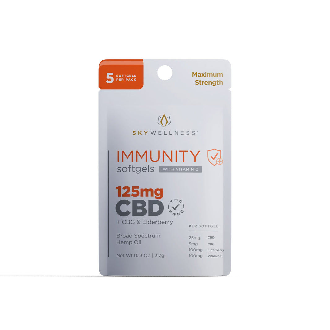 CBD IMMUNITY SOFTGELS 125MG 5CT + CBG + ELDERBERRY