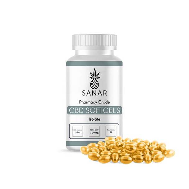 CBD Capsules Sanar - CBD Soft Gel - Anxiety Isolate - 10mg-30mg
