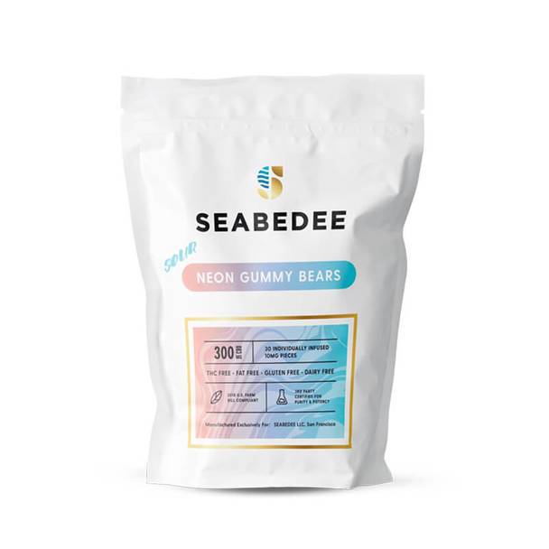 CBD Edibles Seabedee - CBD Edible - Sour Neon Gummy Bears - 10mg
