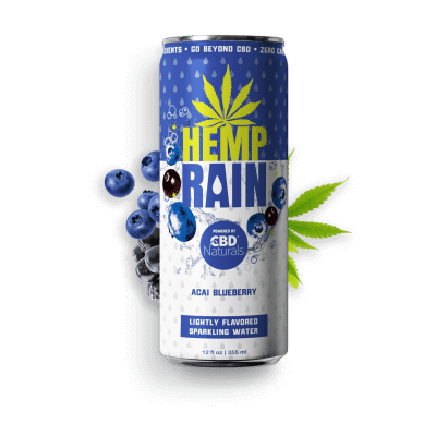 CBD for pets HEMP RAIN™ Acai Blueberry Lightly Flavored Sparkling CBD Water