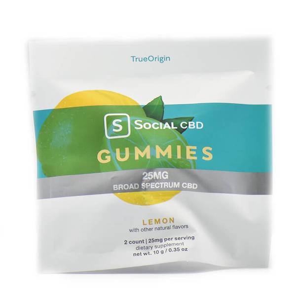 CBD Edibles Social CBD - CBD Edible - Broad Spectrum Lemon Gummies - 12.5mg