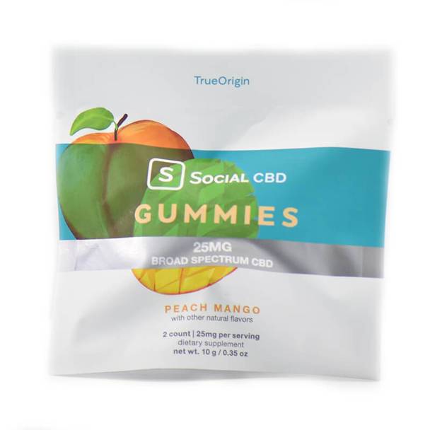 CBD Edibles Social CBD - CBD Edible - Broad Spectrum Peach Mango Gummies - 12.5mg