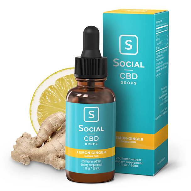 CBD Tinctures Social - CBD Tincture - Lemon Ginger Drops - 250mg-2000mg