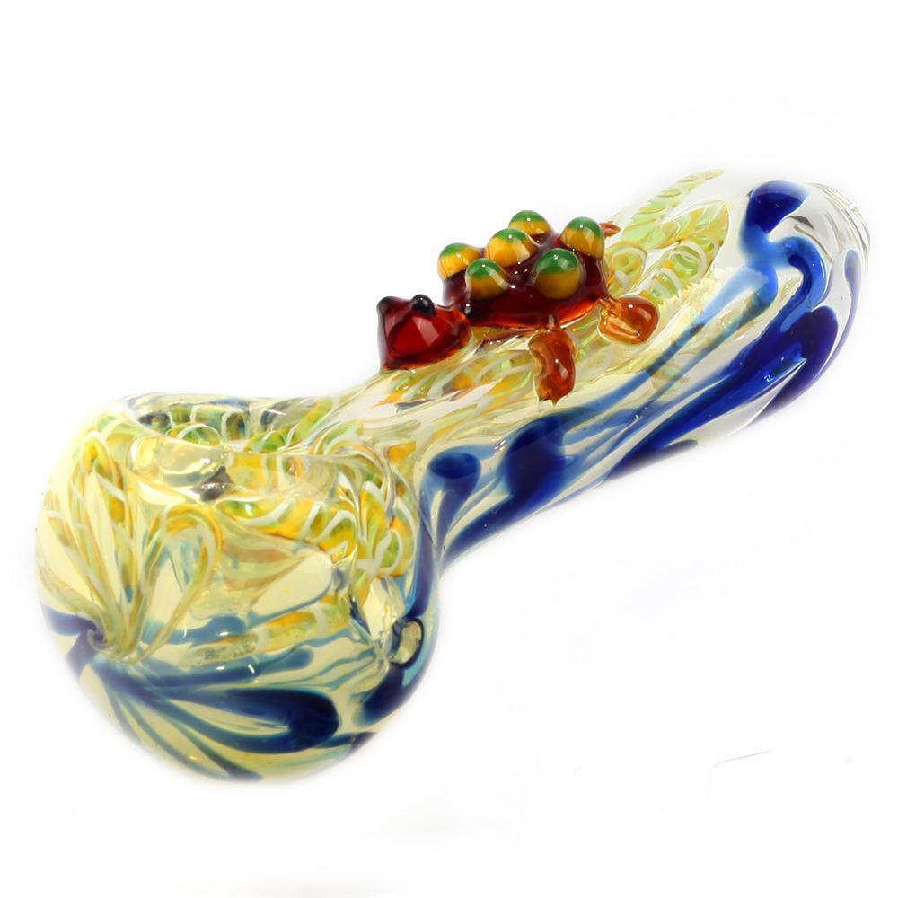 glass pipes Swirled Fumed Glass Pipe w/ Glass Turtle