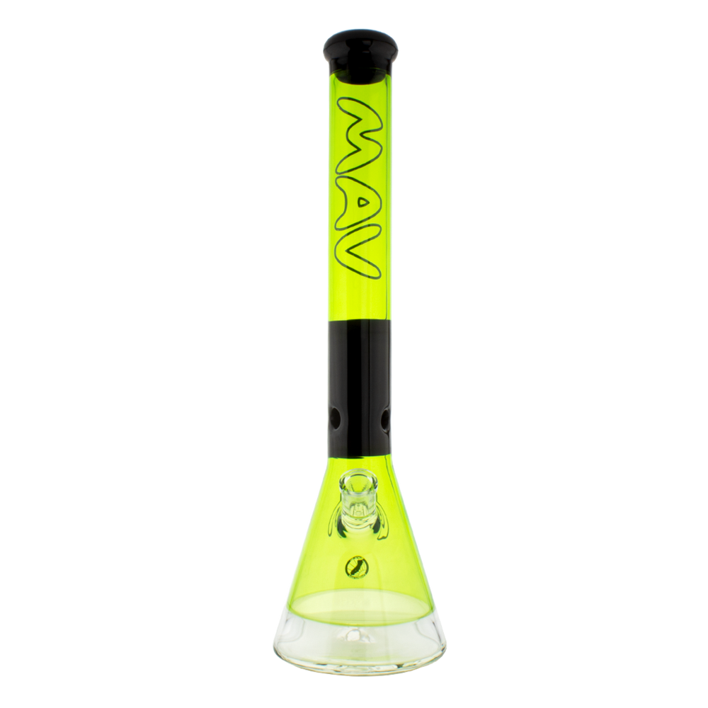 Bongs Maverick Glass - 18" TWO-TONE ZEBRA BEAKER BONG