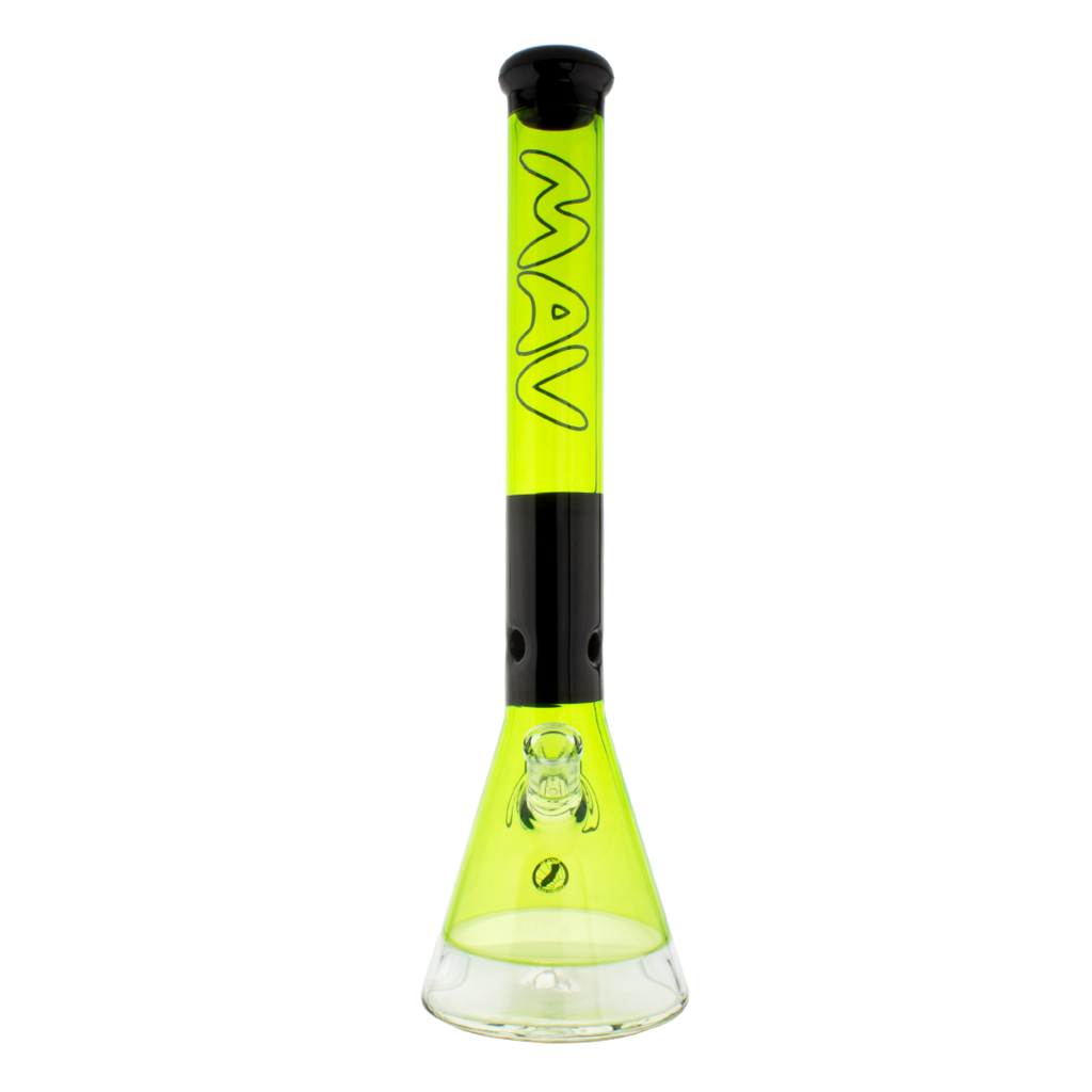 Bongs Maverick Glass - 18" TWO-TONE ZEBRA BEAKER BONG