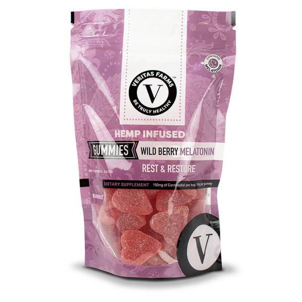 CBD Edibles Veritas Farms - CBD Edible - Wild Berry Gummies w/Melatonin - 5mg